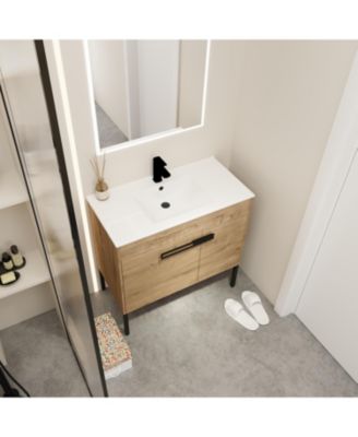 36 Inch Bathroom Vanity with Optional Floating or Freestanding Design and Sink