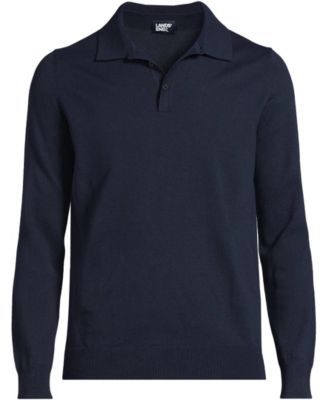 Men's Long Sleeve Cotton Sweater Polo