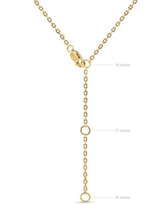 Contour-lined Heart Necklace in Gold Plated Sterling Silver, Adj 16/17/18 inch