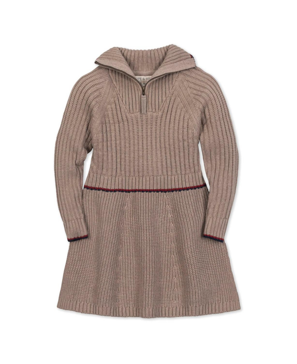 Hope & Henry Toddler Girls Organic Half Zip Raglan Sweater Dress