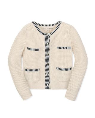Baby Girls' Organic Puff Sleeve Textured Cardigan Sweater