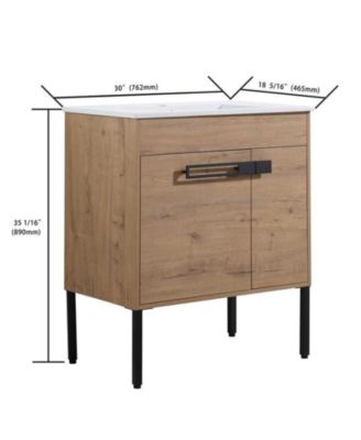 30" Convertible-Installation Freestanding or Wall-Mount Bathroom Vanity with Sink