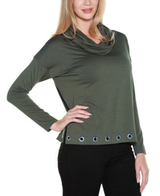Women's Hacci Cowl Neck Knit Top