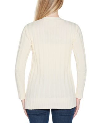 Women's Button-Front Cable Cardigan Sweater