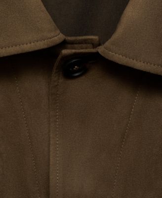 Men's Suede Leather-Effect Overshirt