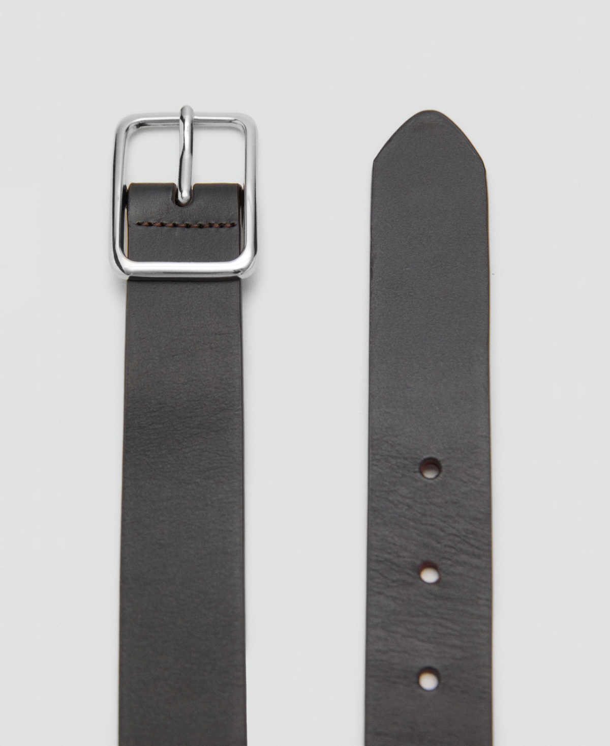 Mango Men's Leather Belt In Black