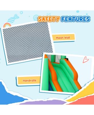 8 in 1 Inflatable Bounce House Water Slide with 550W High Power Blower