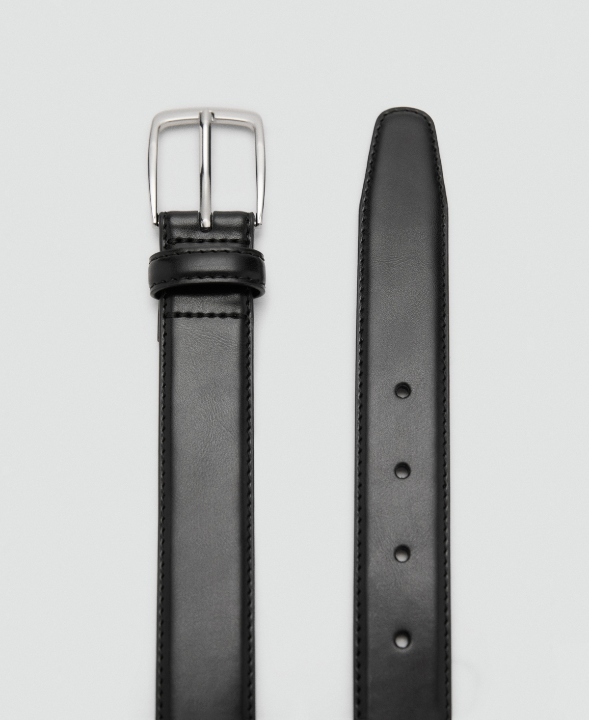 Mango Men's Nappa Leather Belt In Black