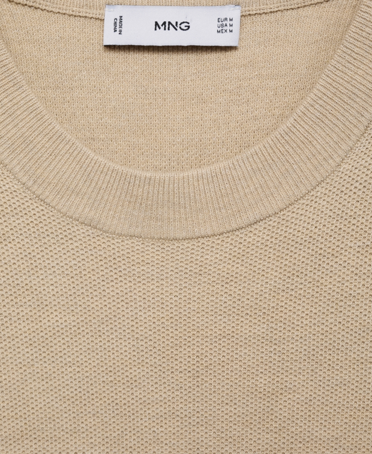Mango Men's Microstructure Cotton Knitted Sweater In Yellow