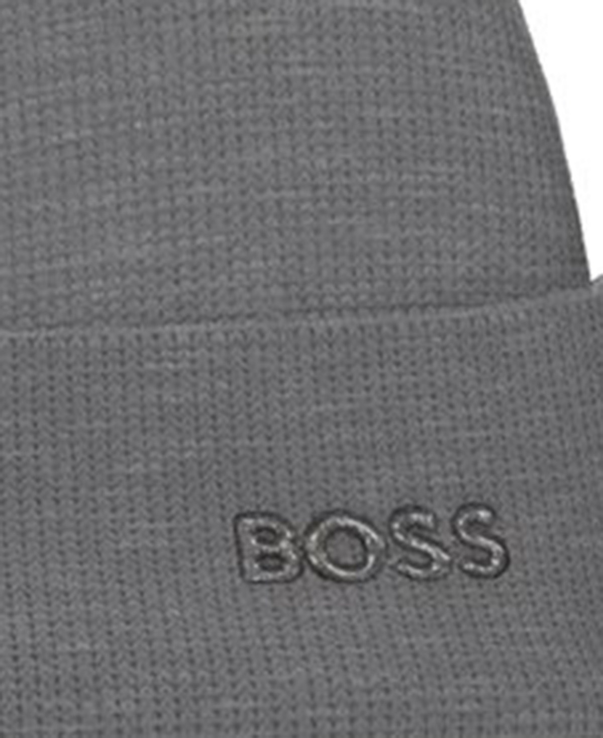 Hugo Boss Men's Waffle Logo Detail Beanie In Gray