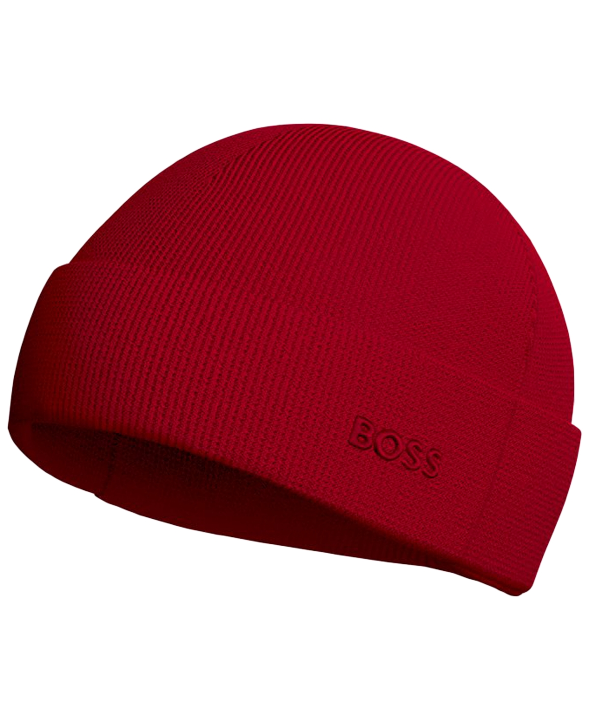Hugo Boss Men's Waffle Logo Detail Beanie In Red