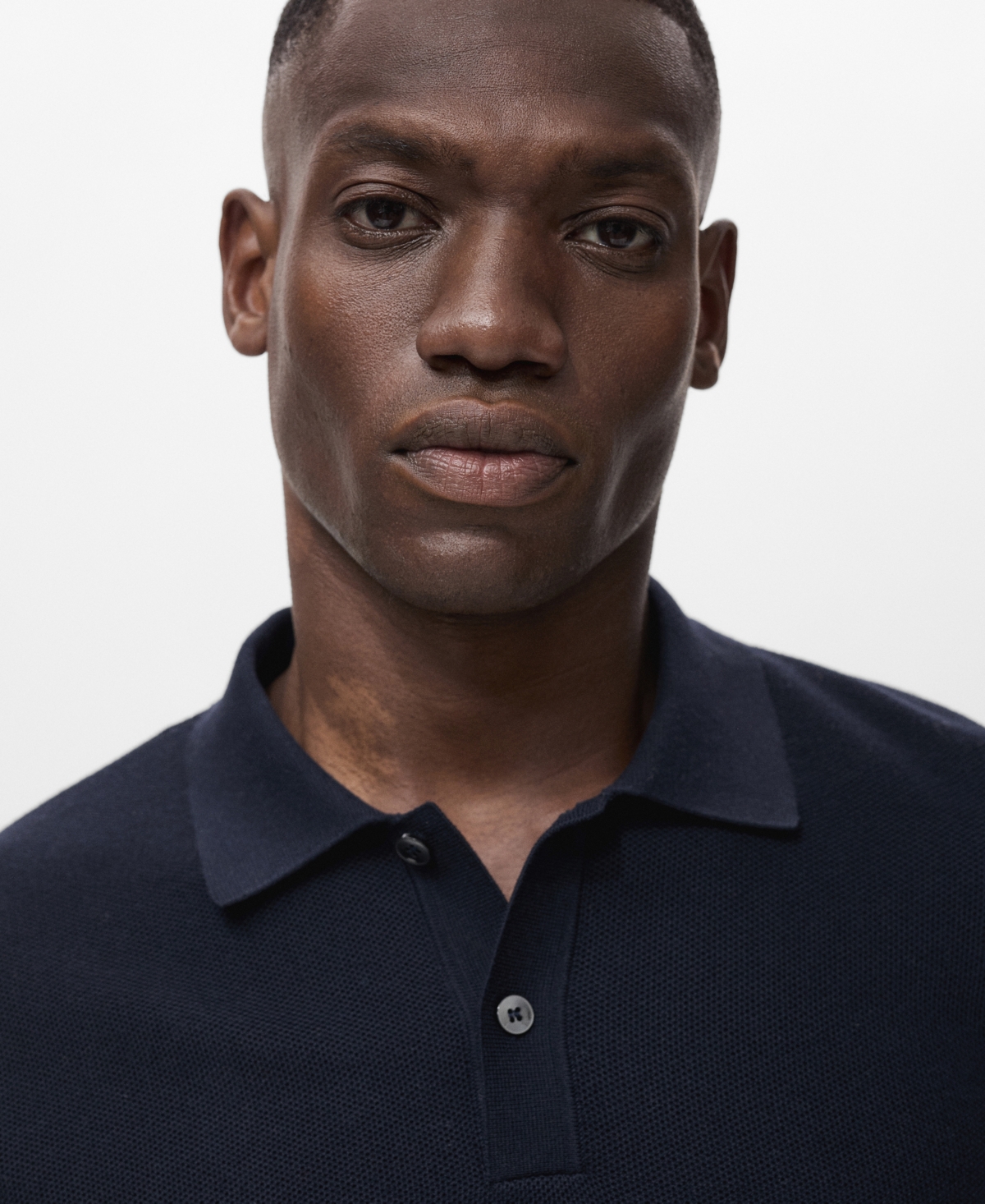 Mango Men's Micro-structured Cotton Polo Shirt In Blue