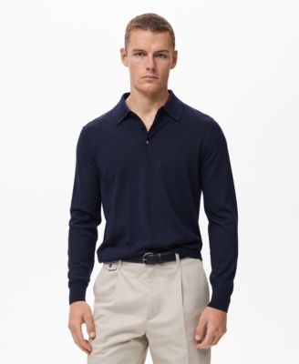 MANGO - Men's Wool Knitted Polo Sweater