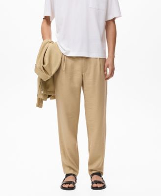 MANGO - Men's Straight-Fit Pleated Pants