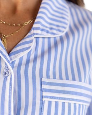 Women's Organic Cotton Poplin Button Down Short Sleeve Pajama Set