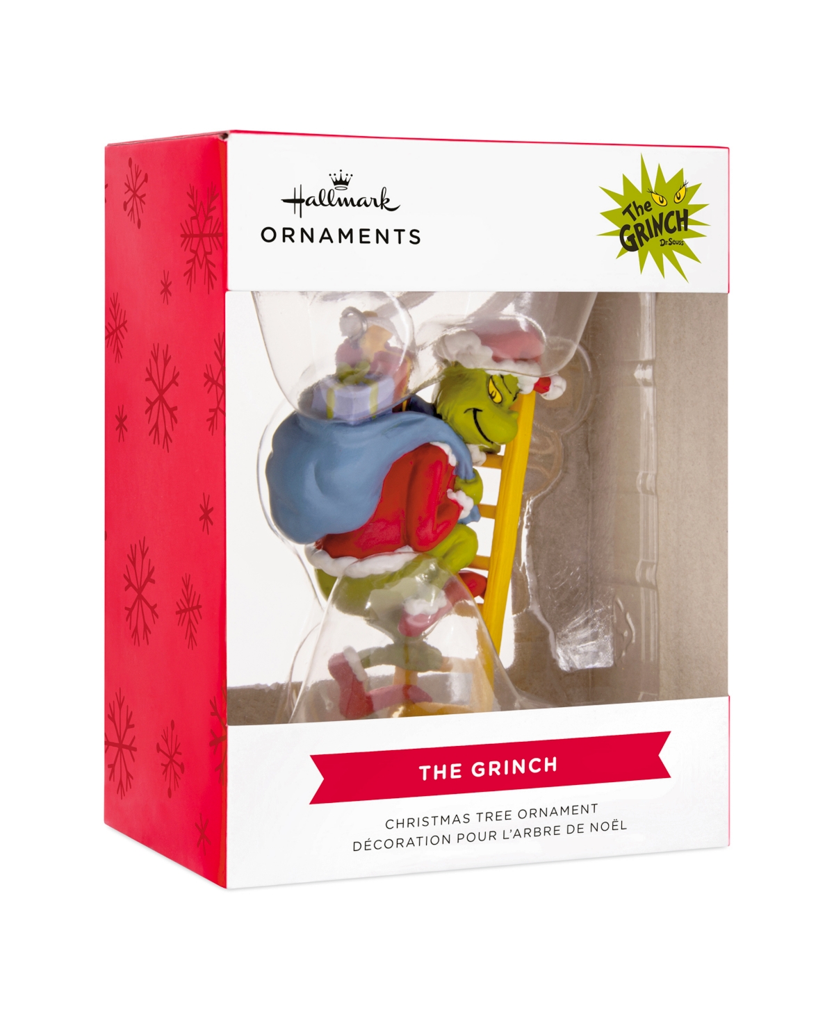 Hallmark Dr. Seuss's The Grinch On Ladder Christmas Tree Ornament In Transparent