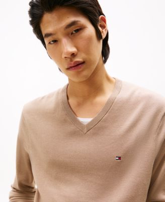Men's Essential Solid V-Neck Sweater
