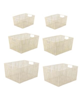 Sutton Modern Glam Handmade Wire Metal Nesting Storage Baskets, (Set of 6)
