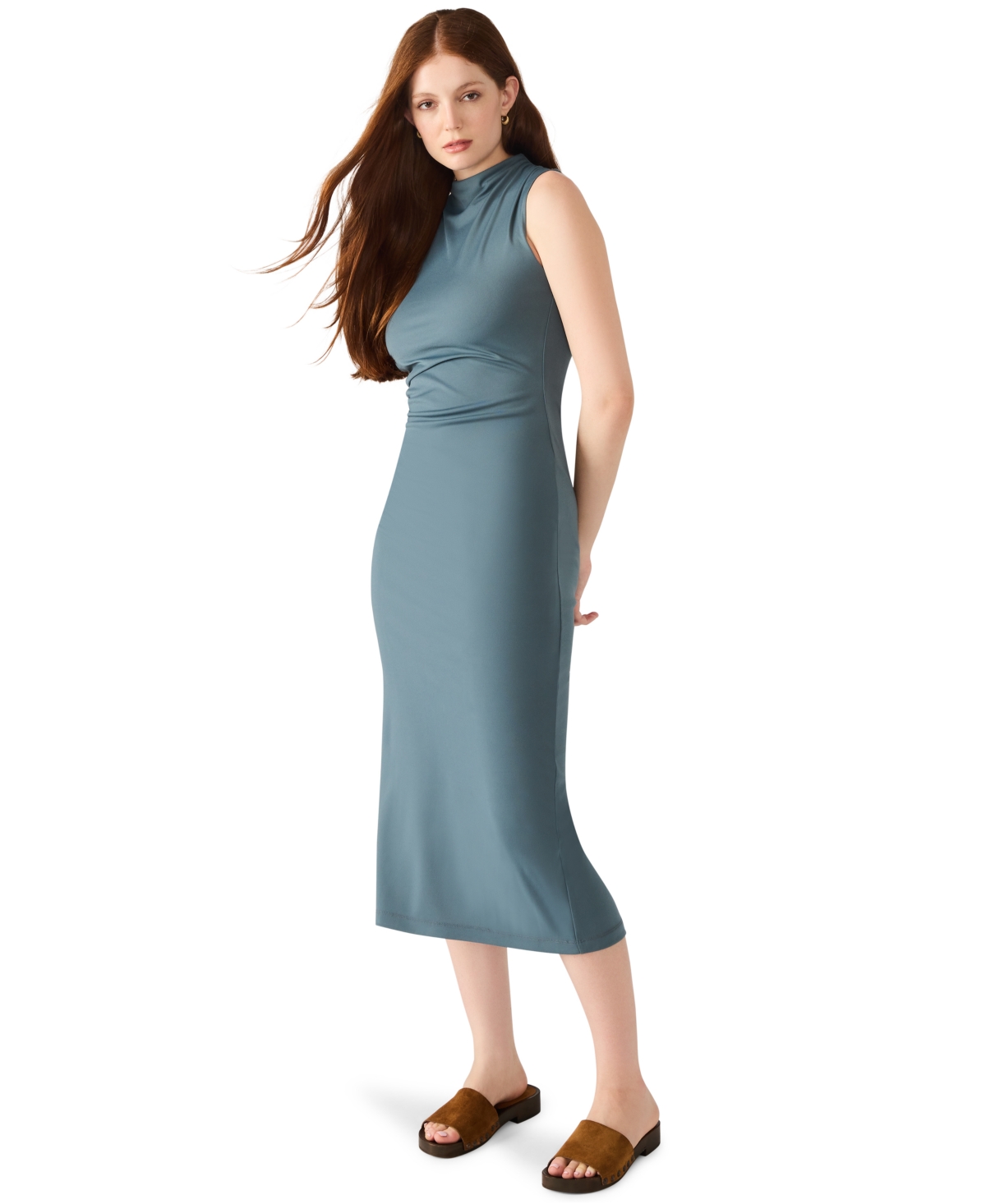 Steve Madden Women's Mo Mock Neck Midi Dress In Gray