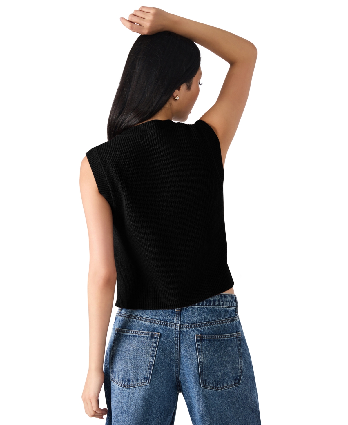 Steve Madden Aliya Sweater Vest In Black