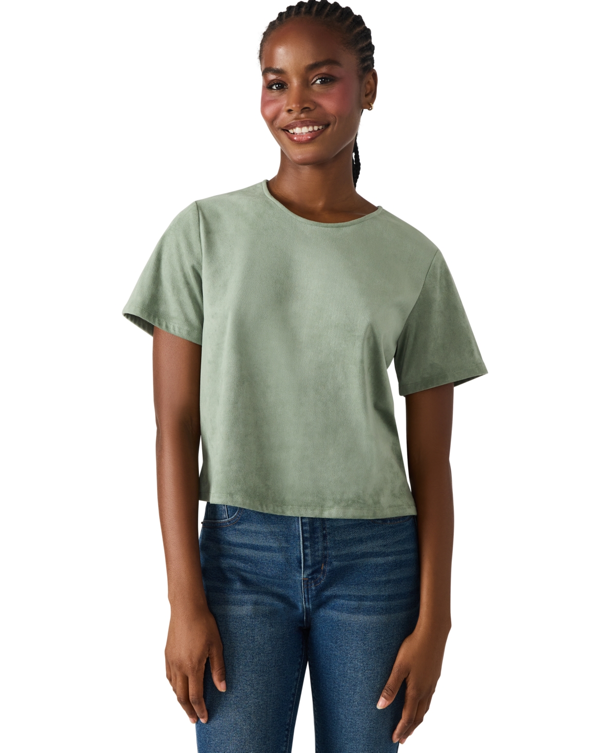 Steve Madden Ezra Back Zip Top In Green