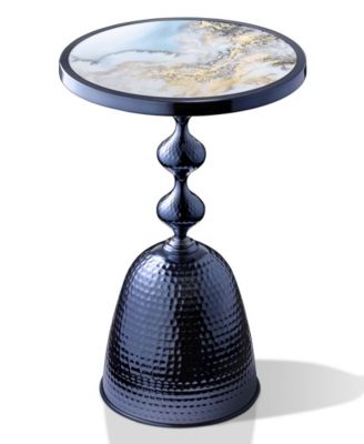 Knoll 16" Metal Round End Table with Pedestal Base