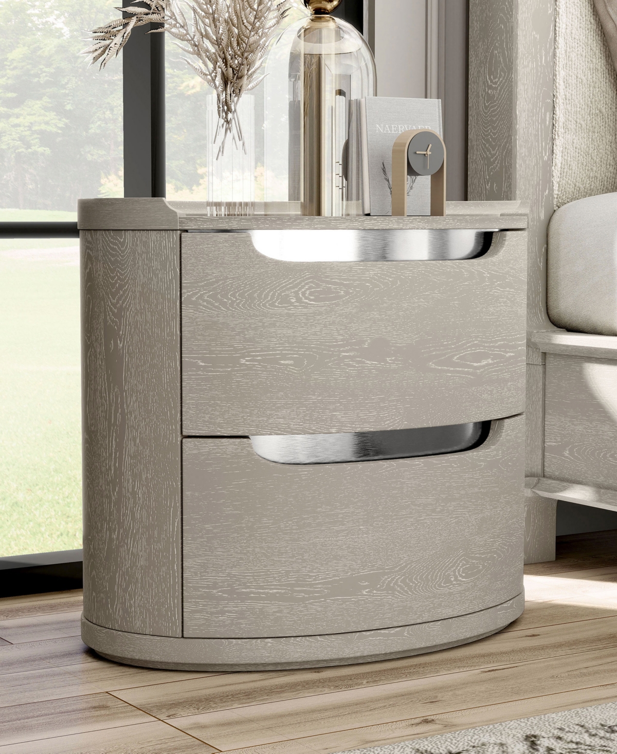 Furniture Of America Addeso 24.5" Solid Wood 2-drawer Nightstand In Gray