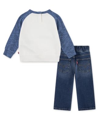 Baby Boys' Moto Crewneck T-Shirt and Jeans, 2-Piece Set