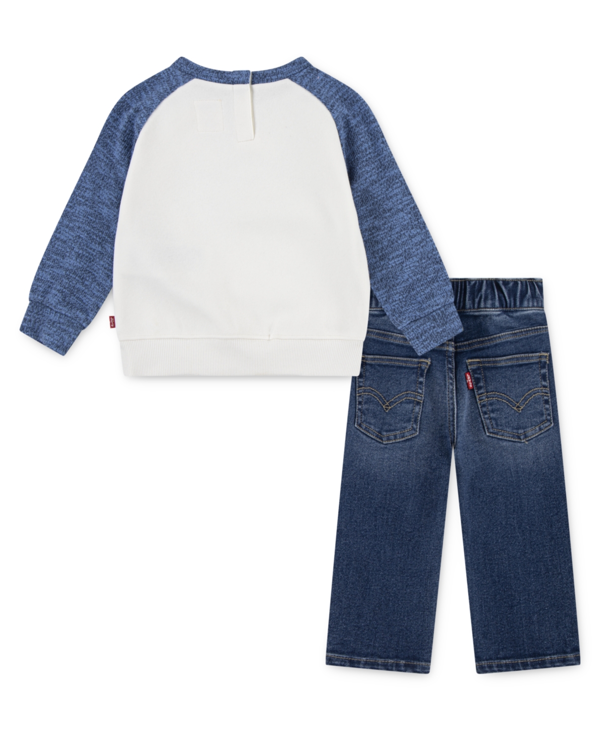 Levi's Baby Boys 2-piece Moto Crewneck T-shirt And Jeans Set In Blue