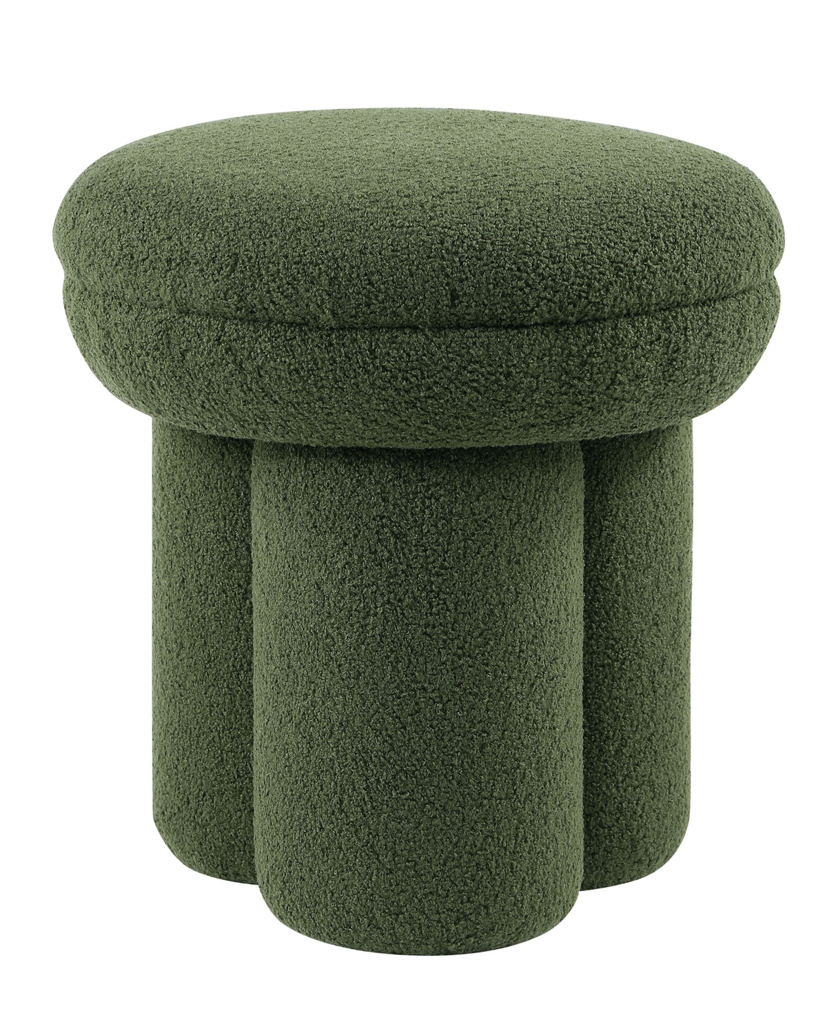 Furniture Of America Ronan 18" Mushroom Upholstered Ottoman In Green