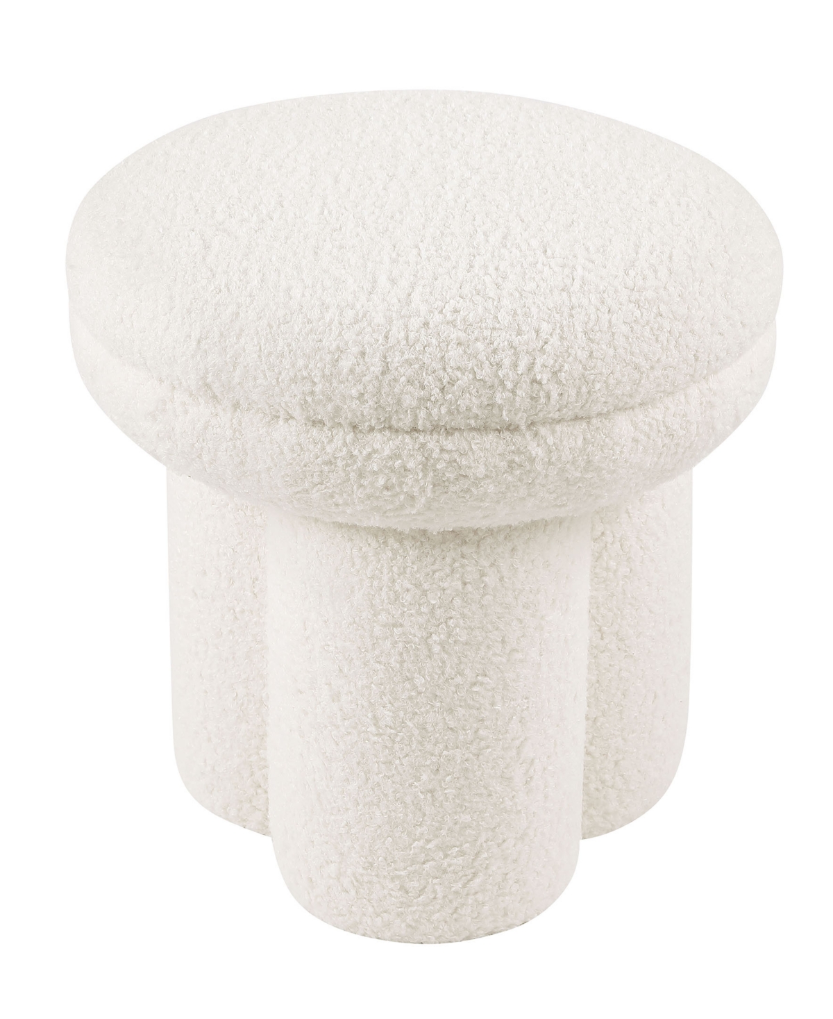 Furniture Of America Ronan 18" Mushroom Upholstered Ottoman In White