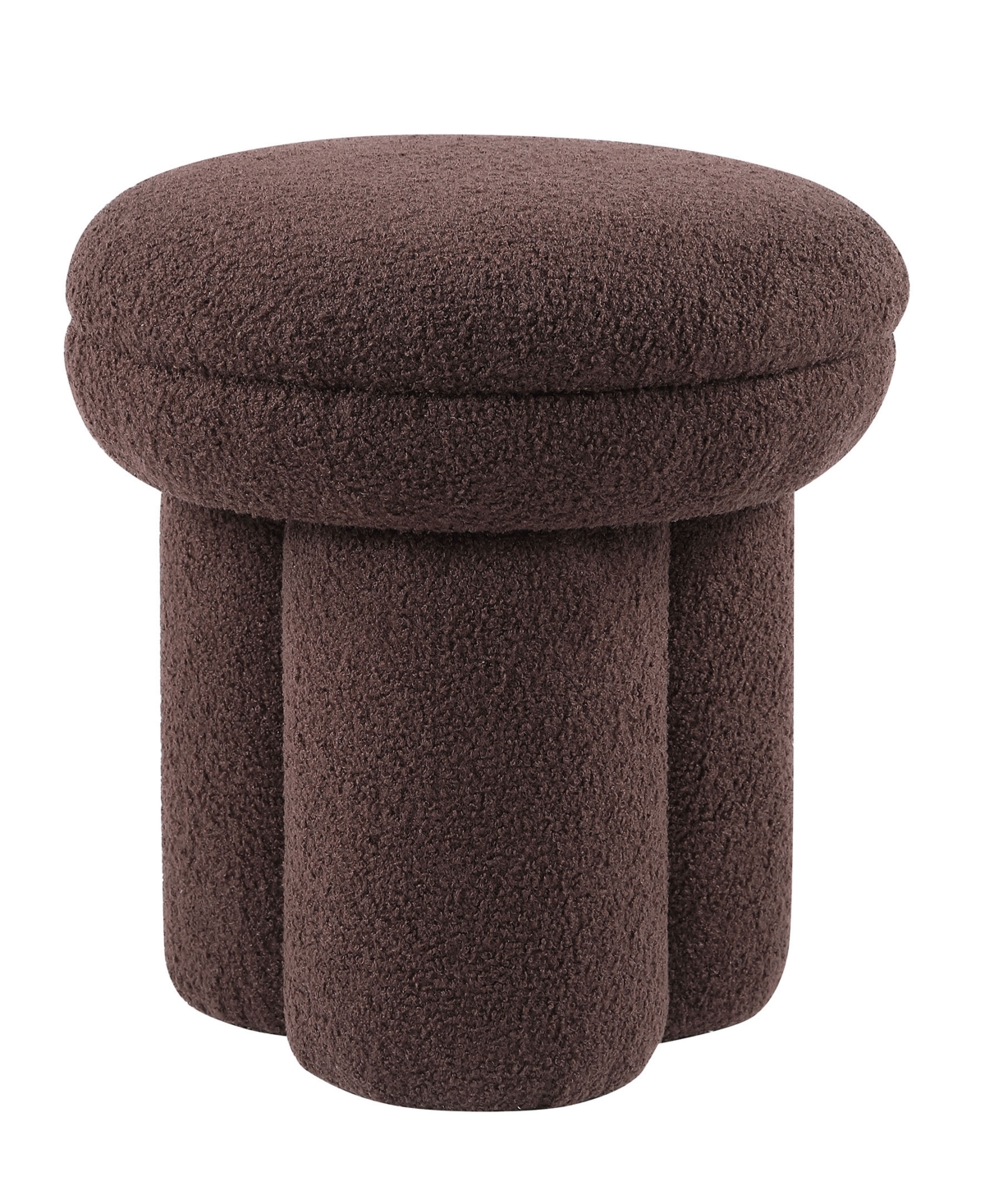 Furniture Of America Ronan 18" Mushroom Upholstered Ottoman In Brown
