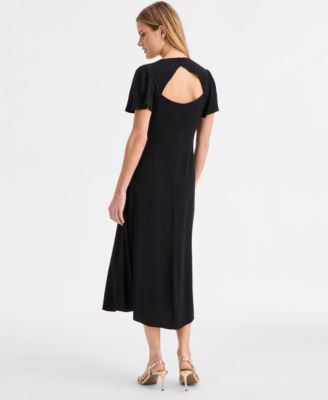 Women's Flutter-Sleeve Midi Dress, Macy's Exclusive