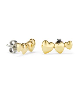 Mini Heart Gold Tone Stainless Steel Earrings