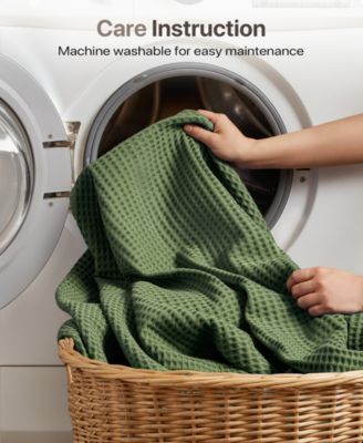 Waffle Weave Cotton Blanket, Full/Queen