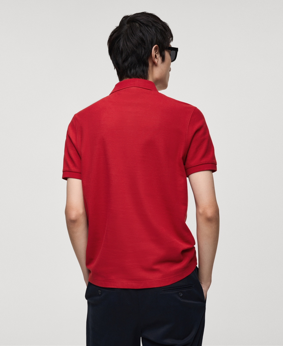 Mango Men's Embroidered Graphic Cotton Polo Shirt