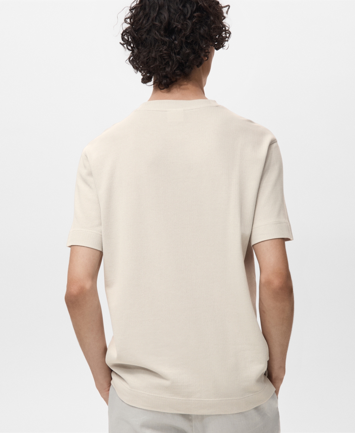 Mango Men's Cotton Fine-knit T-shirt In White
