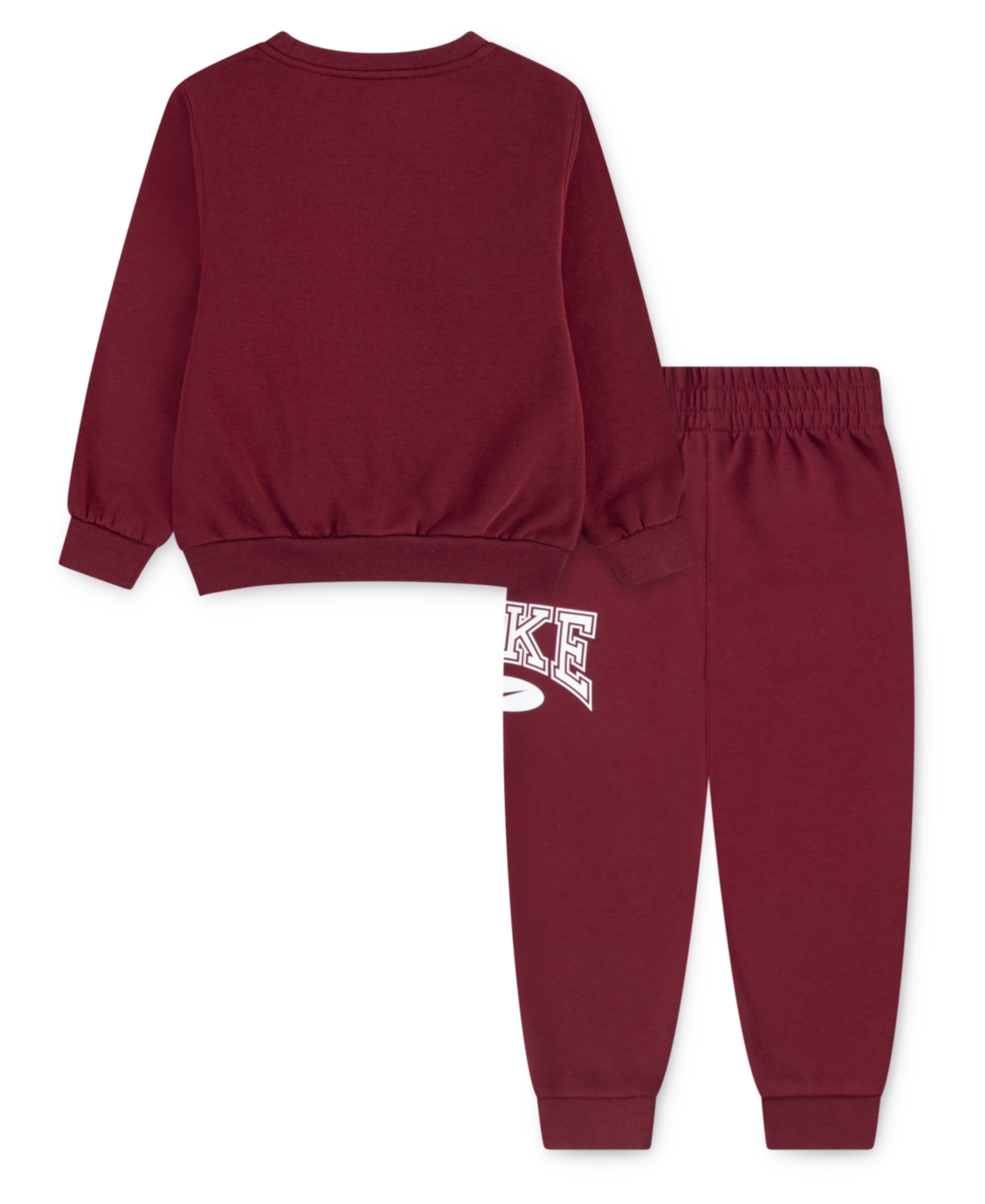 Nike Little Boys Gameday Essentials 2-piece Crewneck Sweatshirt And Pants Set In Burgundy