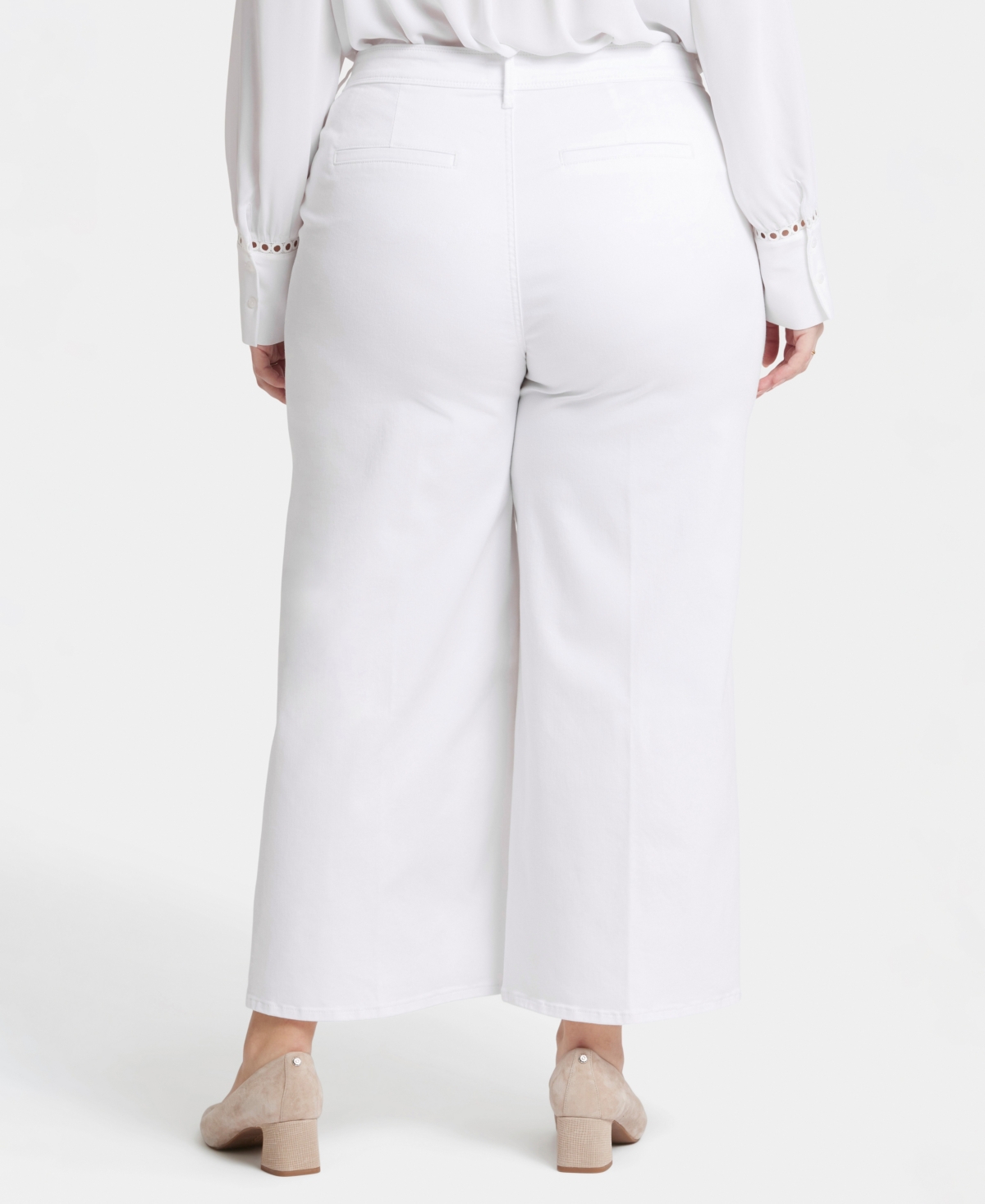Nydj Mona High Rise Wide Leg Trouser Ankle Jeans In Boardwalk In White