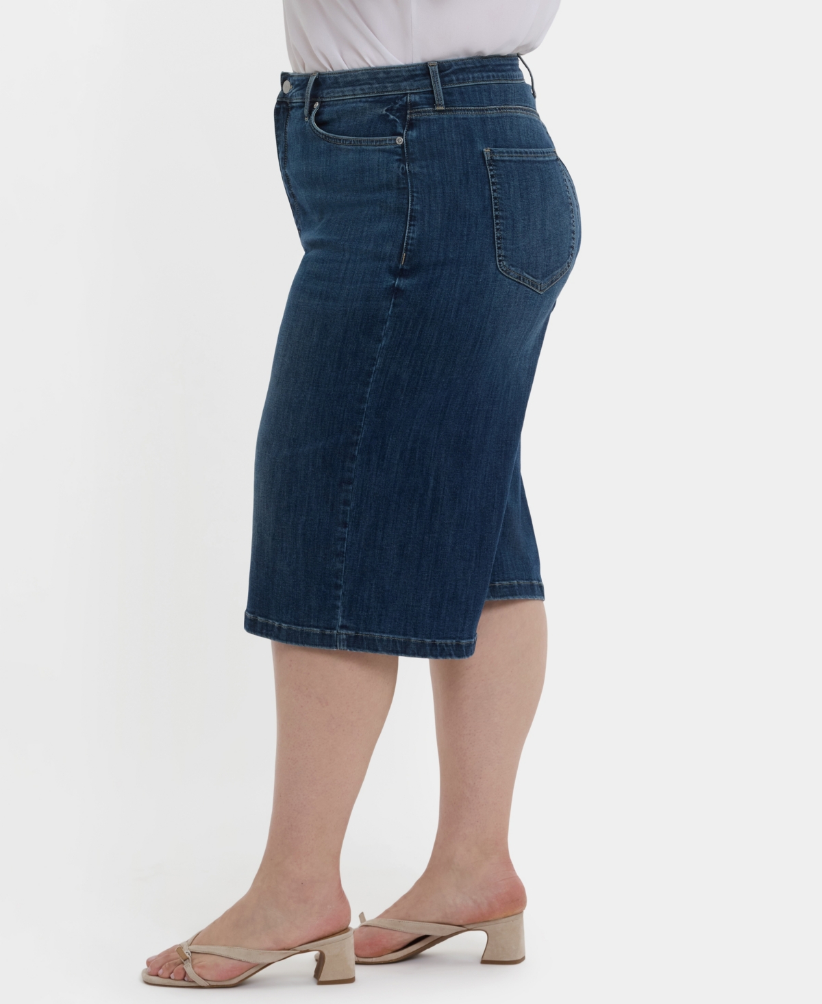 Nydj Plus Size Amelia Culottes Denim Shorts In Blue