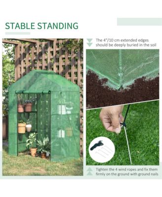 56" x 29" x 77" Small Walk-in house w/3 Tier Shleves,