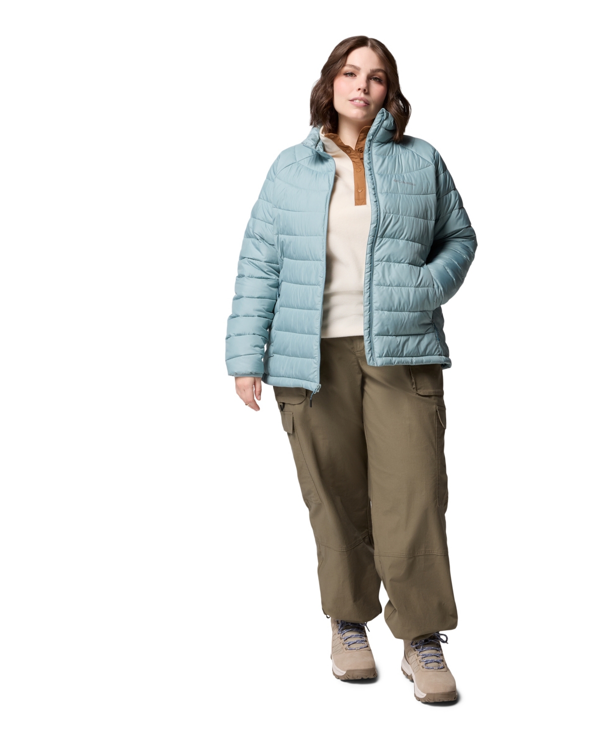 Columbia Plus Size Powder Lite Ii Full Zip Insulated Jacket In Blue