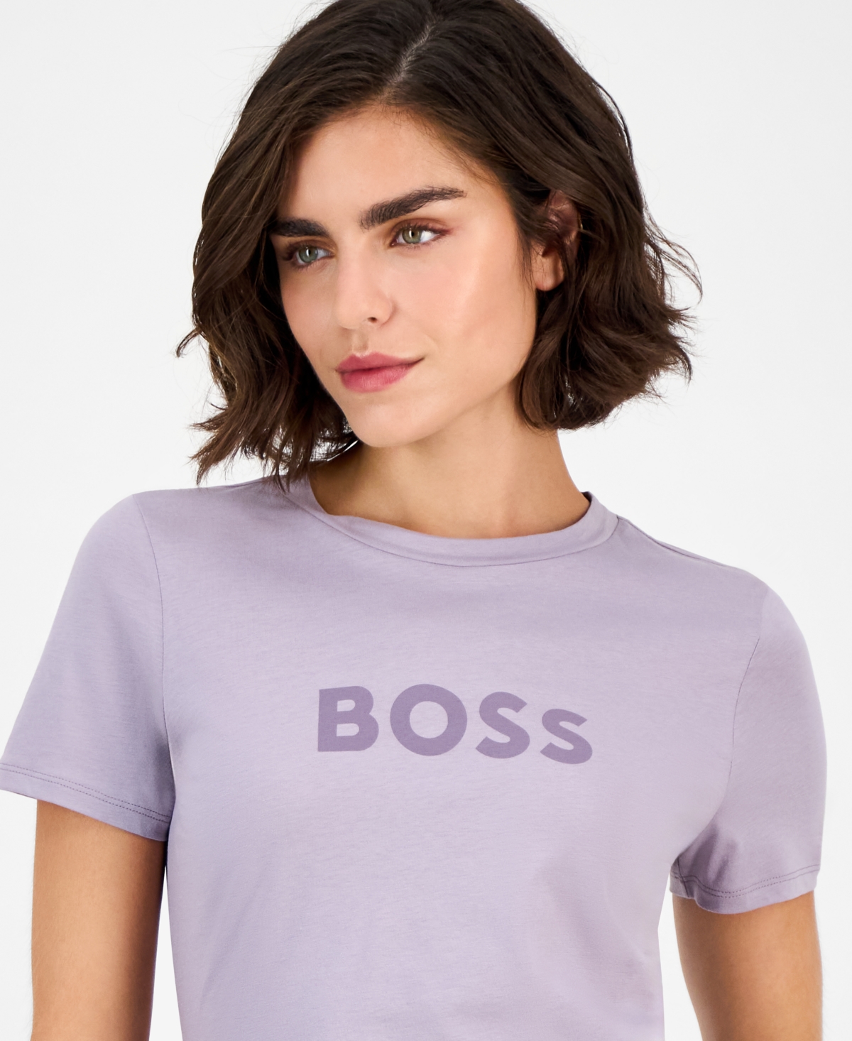 Hugo Boss Women's Logo-print Crewneck T-shirt In Purple