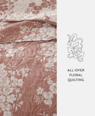 Distressed Bouquet Reversible 3-Pc. Quilt Set, King/California King