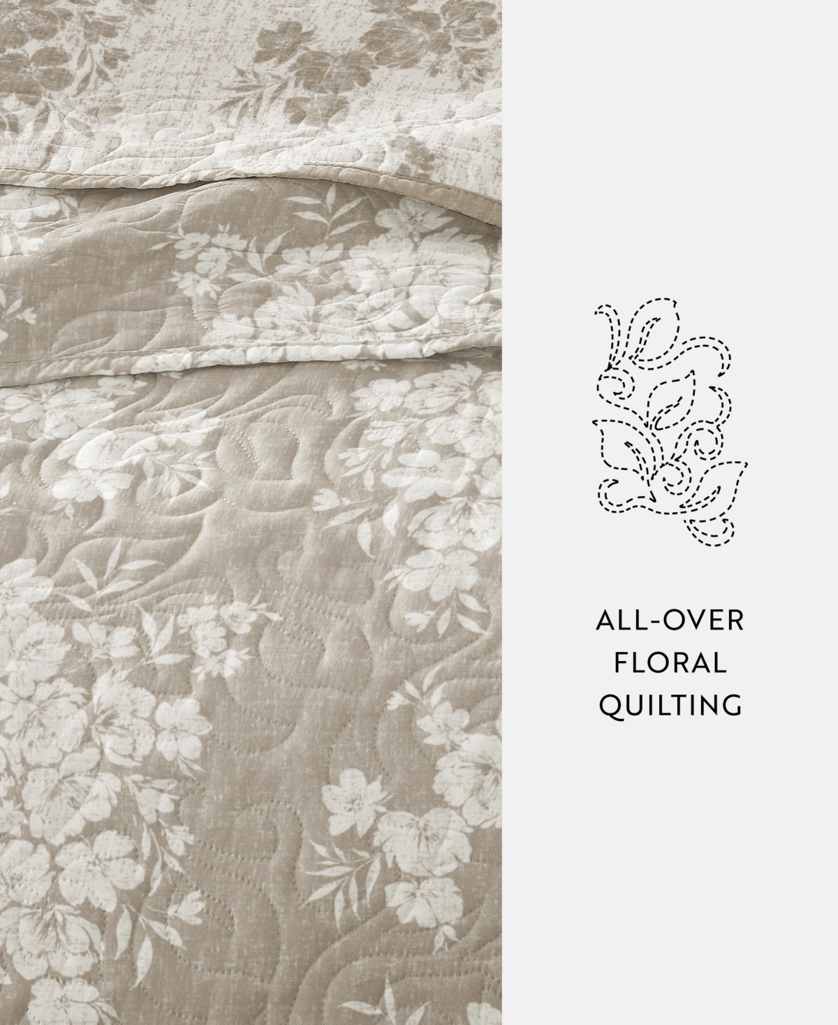 ienjoy Home Distressed Bouquet Reversible 3-Pc. Quilt Set, Full/Queen