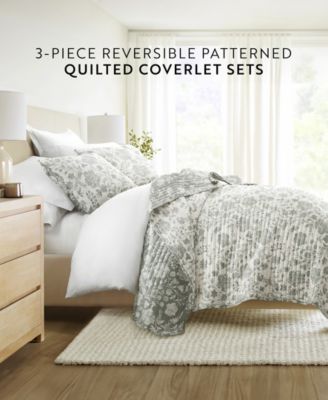 Textured Floral Reversible 2-Pc. Quilt Set, Twin/Twin XL