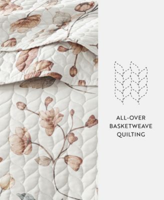 Russet Floral Reversible 3-Pc. Quilt Set, Full/Queen