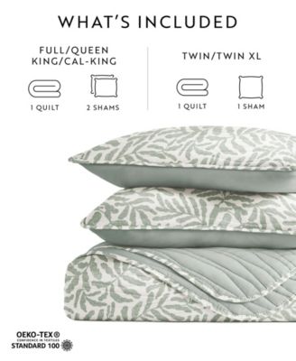 Tossed Ferns Reversible 2-Pc. Quilt Set, Twin/Twin XL