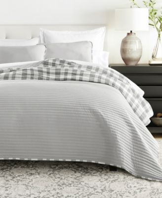 Watercolor Plaid Reversible 3-Pc. Quilt Set, Full/Queen