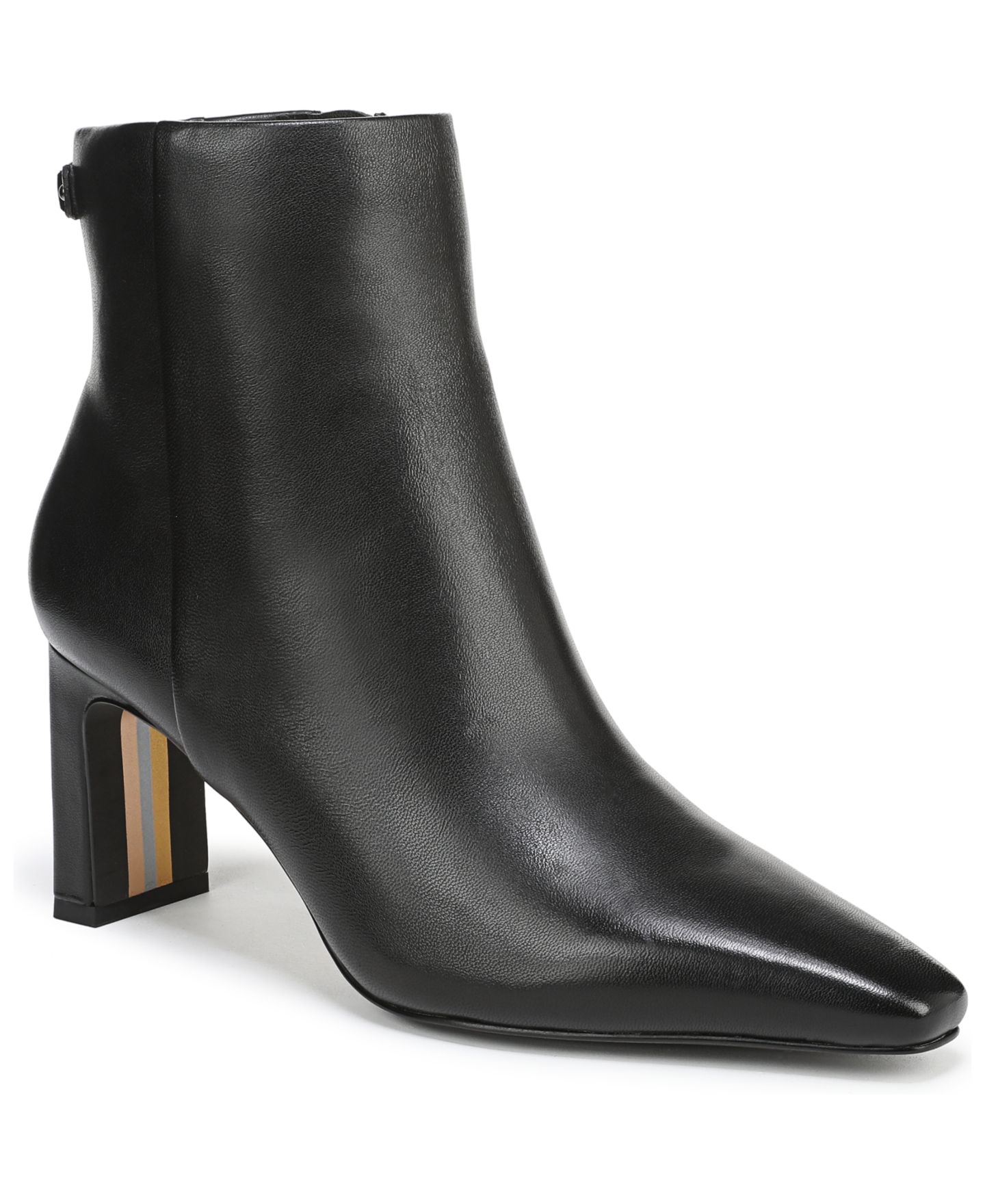 Женские ботинки Sam Edelman Saige Zipper Ankle Booties, цвет: Чёрный кожаный — фото 1